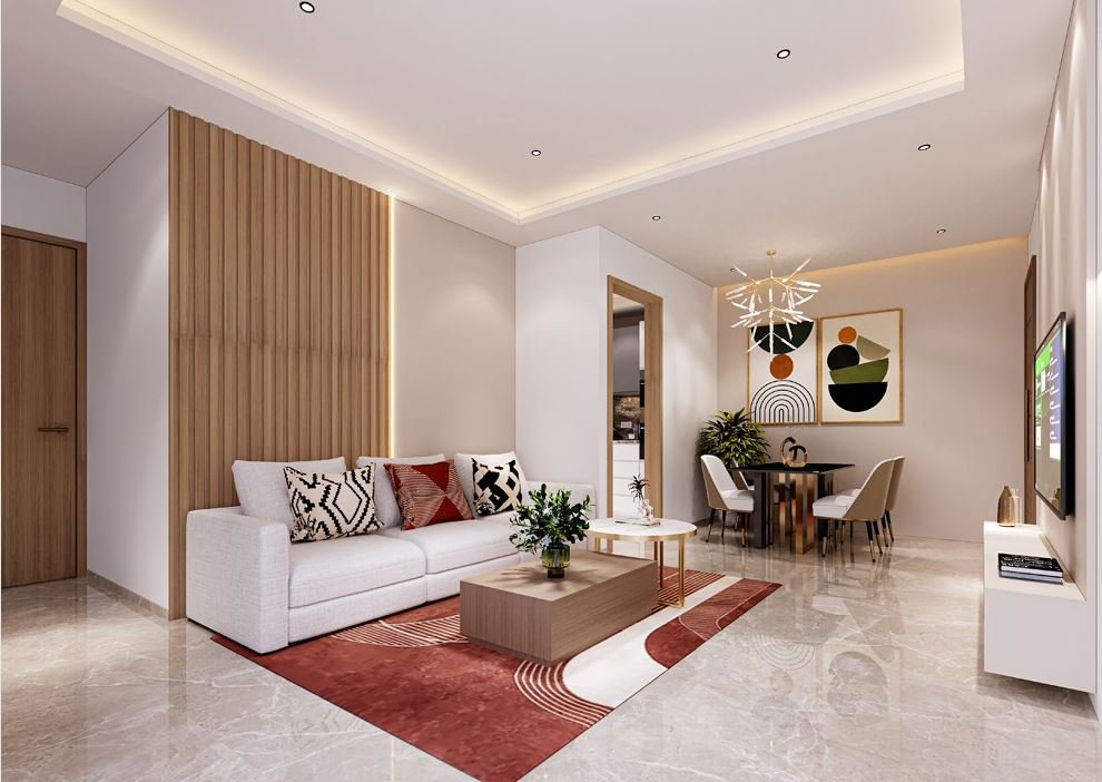 Spacious Living Room Design – Devbhoomi – Abode of Mumbai Jogeshwari East