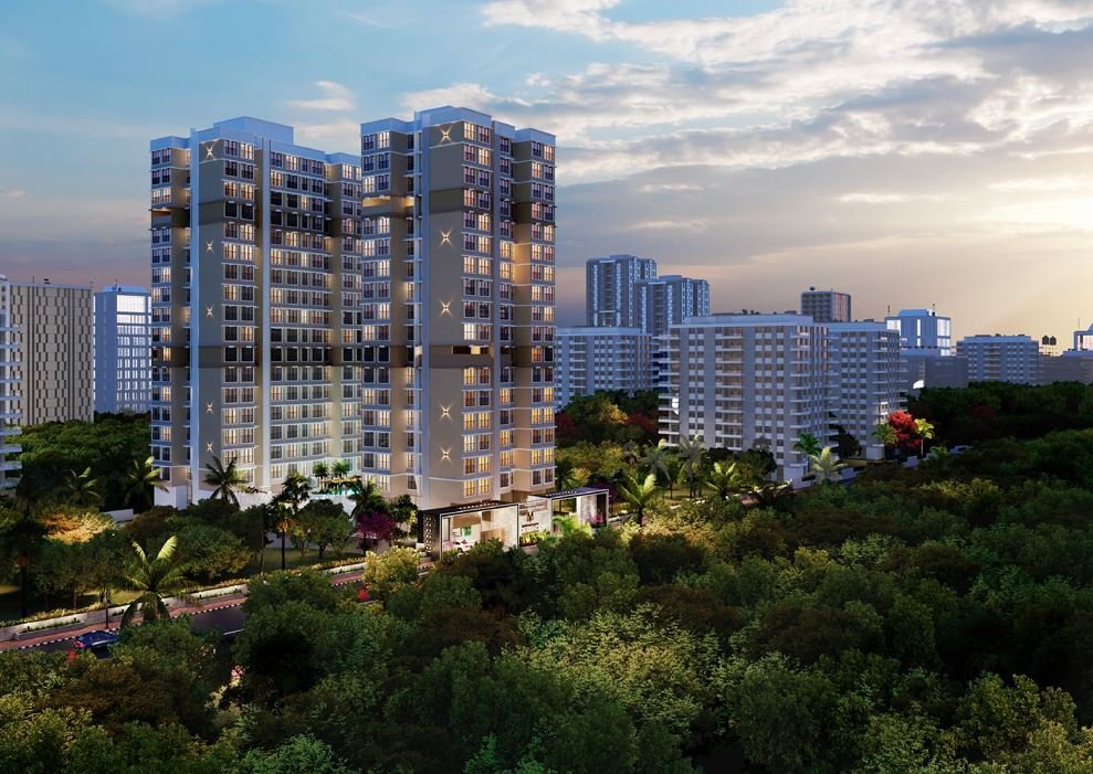 Night View of Illuminated Building with Greenery – Devbhoomi – Abode of Mumbai Jogeshwari East